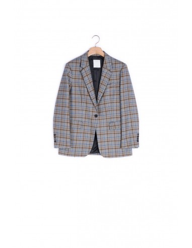 Blazer en laine à carreaux pas cher chine