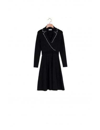 Robe courte en maille avec col tailleur la chaussure